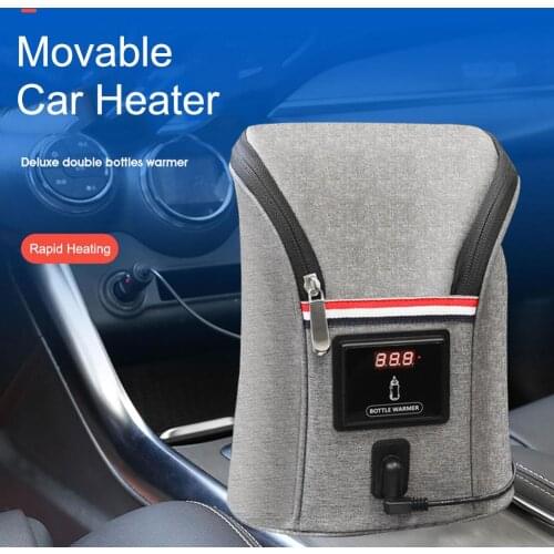 New Car-mounted Double Bottle Warm Milk Bag USB Milk Water Warmer Travel Stroller Insulated Bag Baby Nursing Bottle Heater