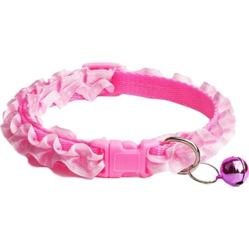 Sweet Flower Design Dog Collars Puppy Necklace with Bell Charm for Small Dogs