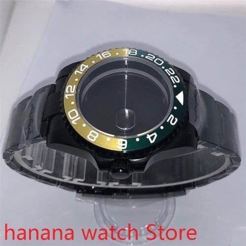 Suitable for NH35 36 Mingzhu2813 Miyata automatic winding 40mm sealed back black box series, with rotating bezel yellow green