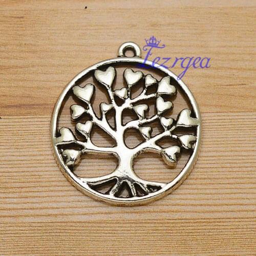 10pcs/lot--27x24mm, tree cham,Antique silver plated tree charms,DIY supplies, Jewelry accessories