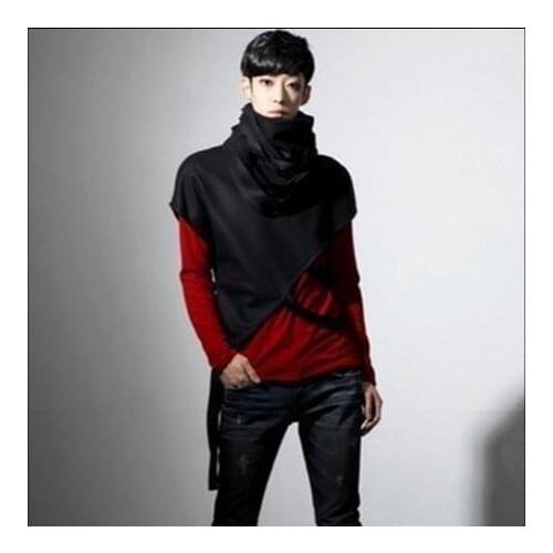 S-4xl Hot New Non-mainstream Mens T-shirt Personality Nightclub Singer Costumes Rock Show Host Hairstylist Tide T-shirt Tops