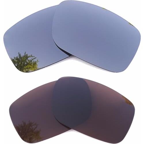 Silver Mirrored & Brown Polarized Replacement Lenses for Crankshaft Frame 100% UVA & UVB
