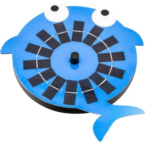 Whale Shape Solar Fountain Pump With 4 Nozzles Solar Water Pump For Garden Pond Birdbath Aquarium