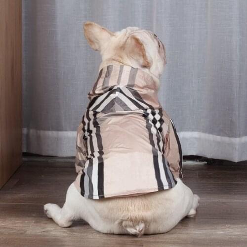 Plaid Dog Windbreaker Fashion Dog Clothes for Small Medium Dogs Windproof French Bulldog Jacket Winter Chihuahua Coat A24