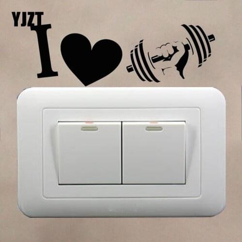 YJZT Gym Fitness Trainer Sport Beauty Health Bedroom Vinyl Wall Decal Switch Sticker Decor 8SS2176