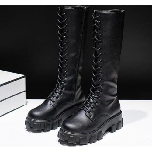 Pu Boots Sexy High Boots Knee-high High Heels For Women Fashion Shoes 2020 Spring Autumn Booties Female Plus Size 35-43