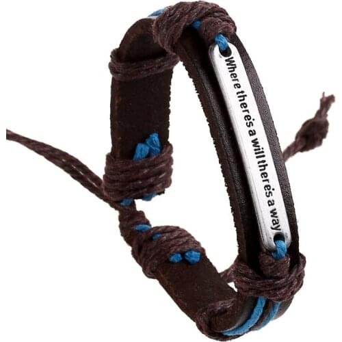 Woven Black Unique Design Punk Cuff Bangle Fashion Vintage Brown Rock Red Leather Bracelets Women Men Jewelry Accessories