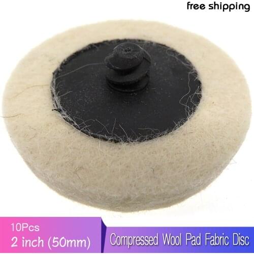 10pcs 2" 50mm Compressed Wool Pad Fabric Disc Polishing Buffing Pads Wheels for Roloc Grinding Abrasive Tools Accessories