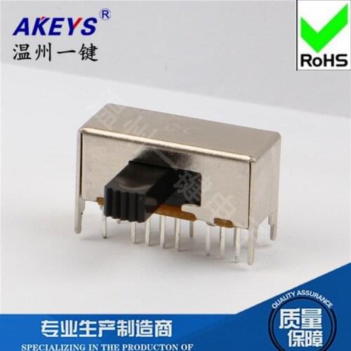 10pcs SK-43D01 (4P3T) Handle height 4MM Double row 3 gear toggle switch 4 fixed feet 16 feet horizontal