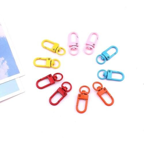 20PCS Colorful Key Chain Ring Metal Lobster Clasp Clips Bag Car Keychain DIYJewelry Accessories Key Hooks Hook Up Base Findings
