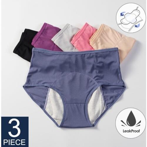 3pcs/Set Menstrual Panties Women Sexy Pants Leak Proof Incontinence Cotton High Waist Underwear Women Briefs Period Lingerie Hot
