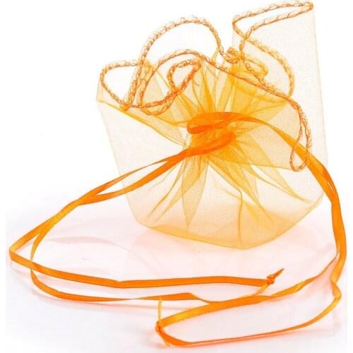 50pcs 26cm diameter Round Organza bag gauze bag drawstring pouch wedding birthday Christmas candy gift bag display bag 5Z