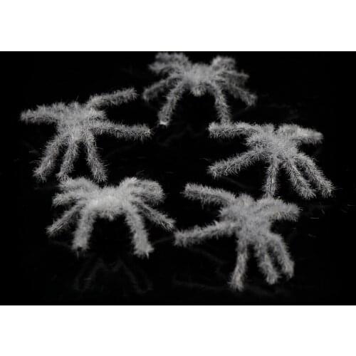 50Pcs/bag Fluff Animal Halloween Mini Plastic Black Gray Luminous Spider Joking Birthday Party Christmas Toys DIY Decoration