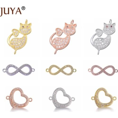 Cubic Zirconia Jewellery Findings Accessories Fashion Charm Connectors for Bracelet Necklace Earrings Making Handmade jewelry