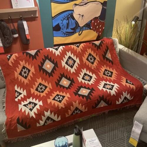 Bohemia throw blanket for beds American Indian ethnic geometric leisure sofa blanket decorative tapestry bed spread Nordic rug