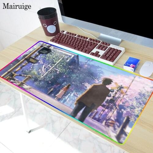 RGB large mouse pad, anime love in seconds, send gifts, suitable for office gamers, waterproof and easy to clean