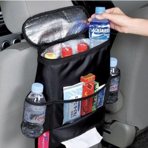 CHIZIYO Universal Waterproof Car Seat Back Hanging Bag Organizer Multi-pocket Insulated Food Water Storage