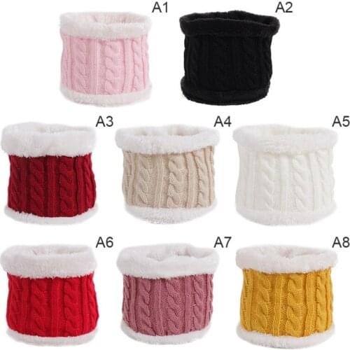 Autumn Winter Children Scarf Solid Twist Braided Scarf Cotton Kids Print Ring Children Loop Scarf