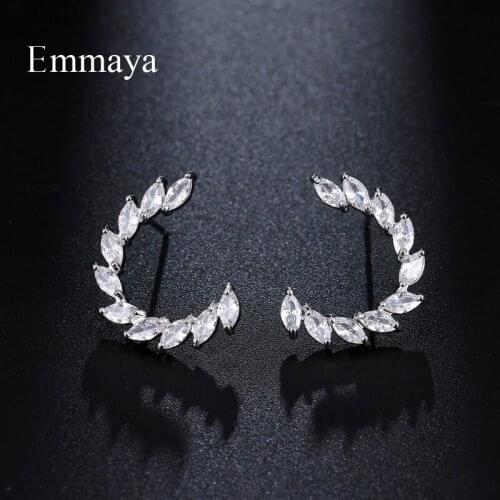 Emmaya Cute And Tiny Curl Design Fashion Earring For Women High Quality Zirconia Charming Jewelry Dinner Fancy Ornament