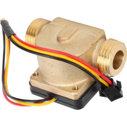 G1/2in Male Water Flow Sensor Counter Brass Hall Flowmeter DC 3-24V for Water Heaters Credit Card Machine Water Flow Meter