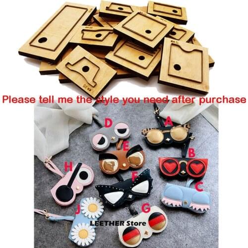 Hot Sale Japan Steel Blade Leather Knife Wood Mold Cute glasses bag Punch Leather Template Tool Dies Cutte
