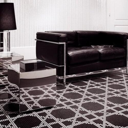 White & black mix color Custom art glass mosaic mural for art wall decoration / 068