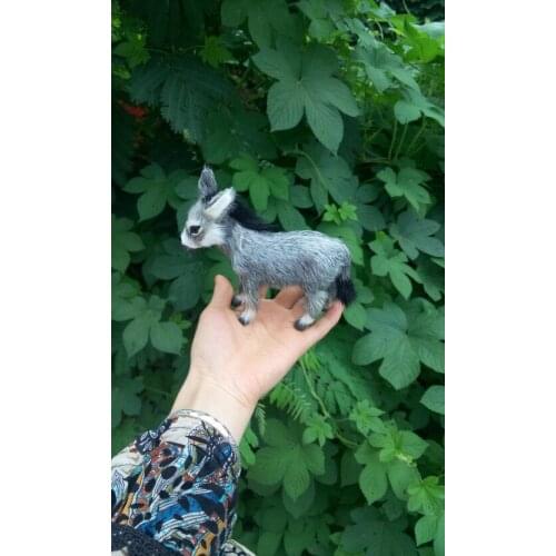 Simulation gray donkey hard model toy,polyethylene&furs 13x12cm donkey craft,prop,home decoration,Xmas gift 0645