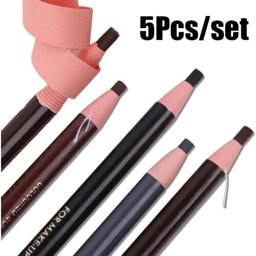 5pcs/set Eyebrow Pencil Shadows Makeup Eyebrow Enhancers Cosmetic Waterproof Tint Coloured Natural Beauty Eye Brow Pen Tools