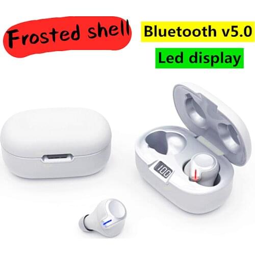 Frosted shell Gamer Sport Headphones Wireless Bluetooth Earphones LED Power Display Earbud Class2 Headset With Charging case