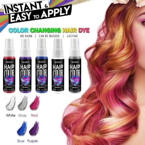 Fashion 5 Color Disposable Hair Coloring Quick Color Temporary Hair Styling Spray Bar Party Grey Hair Dye Instant Easy To Use