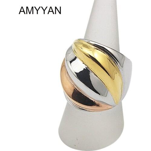 Fashion Design Gold Rose Gold Silver Color Finger Ring Attractive 3 Colors Stainless Steel Midi Mid Rings Size 6 7 8 9