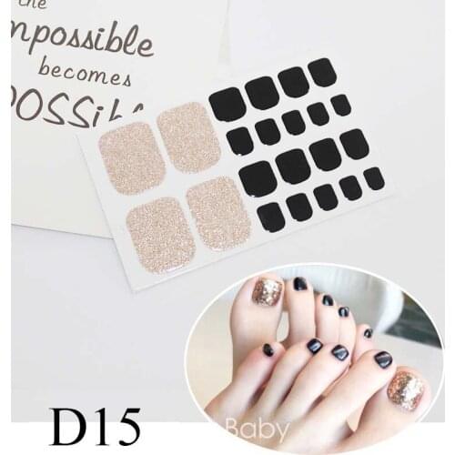 Fashion Toenails Stickers Mix Nail Design Adhesive Full Cover Summer Style New Accessories Nail Art Manicure Decals D15
