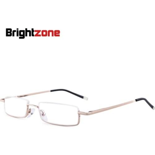Brightzone 2019 Men Women Reading Glasses Metal Frame Resin Lens Ultralight Anti-fatigue Half Rim Fashion Eyewear With Case