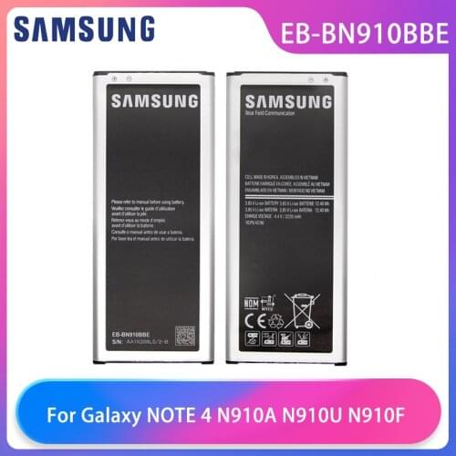 Original Samsung Galaxy NOTE 4 NOTE4 N910A N910U N910F N910H N910V N910C Phone Battery EB-BN910BBE 3220mAh 4Pins With NFC