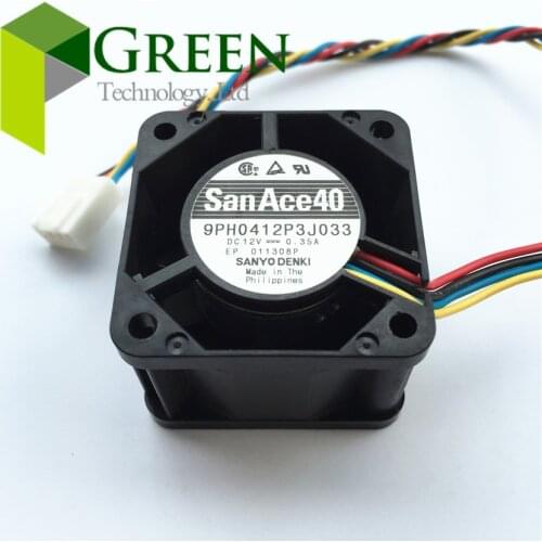 2pcs NEW Original San Ace 40 4028 40MM 1U 2U Server fan Server case Cooling fan Big power 9PH0412P3J033 12V 0.35A 4pin