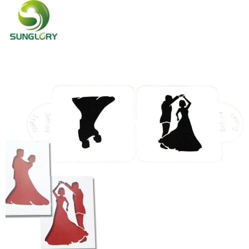 Fondant Cake Stencil Dancing Lovers For Wedding Decoration Coffee Mold Baking Tools For Cakes Cookie Mold Stencils Cake Bakeware