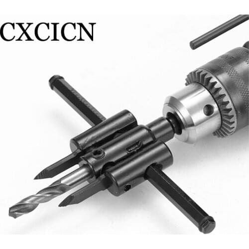 Adjustable Metal Wood Circle Hole Saw Drill Bit Cutter Kit DIY Tool Black Alloy blade Hole Opener