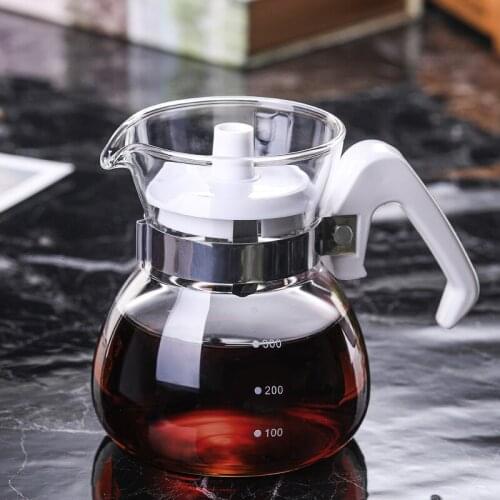 Glass Coffee Maker Pot Cute 300ml Pitcher Hand Drip Coffee Jug Household Coffeeware Heat-Resisting Coffe Kettle Filter Teapot