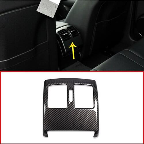 Carbon Fiber Style For Mercedes Benz C Class W204 2008-2013 ABS Car Rear Air Conditioning Vent Decorative Frame Trim Accessories