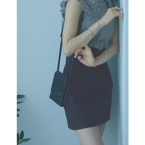 Vintage High Waist Elegant Package Hip Skirt Simple Solid All Match Mini Jupe Women Spring Summer Slim Ol Faldas Mujer Moda 2021