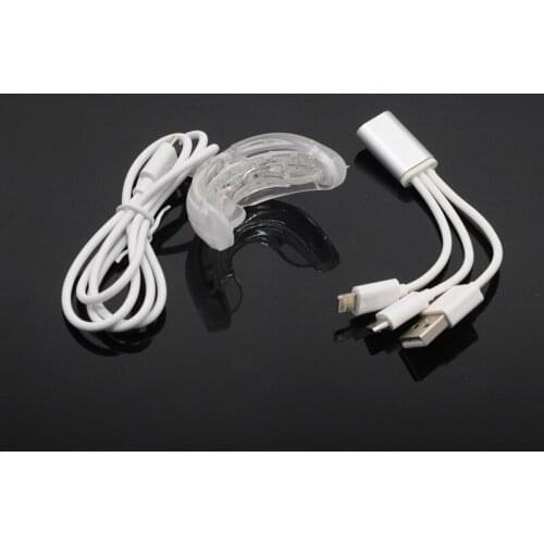 1Set Portable Smart LED Teeth Whitening Device 3 USB Ports For Android IOS Dental Bleaching System