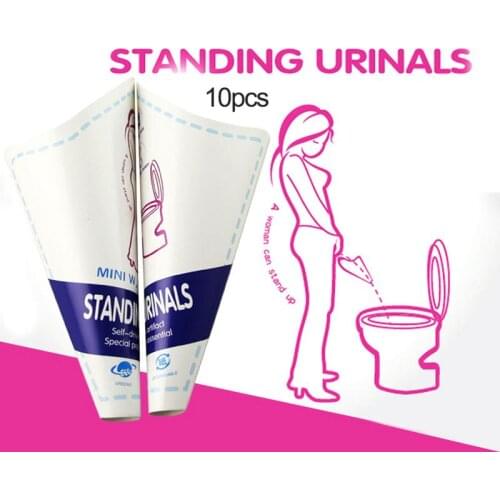 10pc/lot Disposable Paper Urinal Woman Urination Device Stand Up Pee for Camping Travel Portable Female Outdoor Toilet Tool