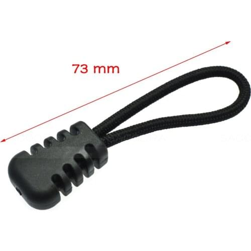 100pcs Zipper Pulls Cord Rope Ends Lock Zip Clip Buckle Black For Paracord / Backpack