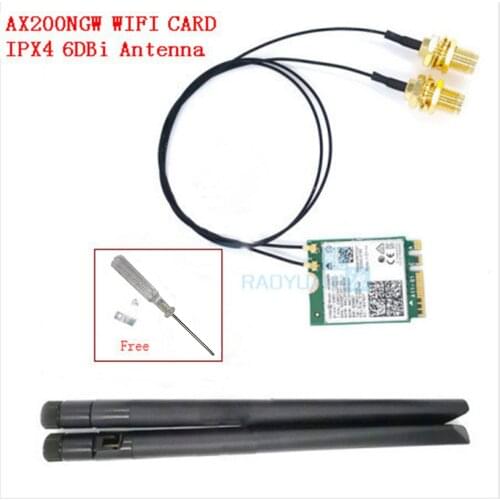 2.4Gps Wireless adapter AX200NGW NGFF For Intel wifi 6 AX200 network card 2.4G/5Ghz 802.11ac/ax Wi-fi Bluetooth 5.0 MU-MIMO