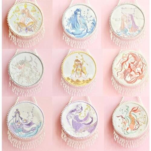 2021 chinese hanfu bag constellation style ancient floral dinner dress banquet with inclined female crossbody embroidery handbag