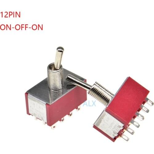 3PCS MINI MTS-403 4PDT 12PIN ON-OFF-ON Miniature toggle switch power switches 6A/125V 2A/250V MTS 403 MTS403