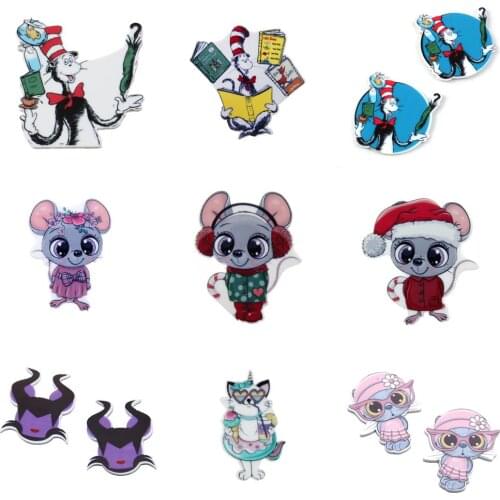 5PCS Cat Mouse Resin flatback For Hair Bows Custom Cartoon Planar Resin Designs Crafts For DIY Phone Decorations,5Yc19726