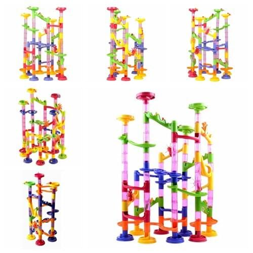 58 Pcs DIY Children Building Blocks Track Run Race Tower Marble Ball Toys Block Toys