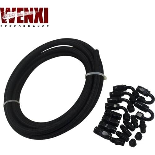 6 AN Pros Lite Racing Hose Fuel Oil Line 350 PSI 5M + Hose End Adaptor KIT + NPT PLUG WX7312+SL10NPT-BK
