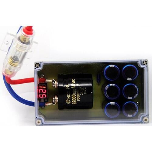 82000UF Digital Display Car Rectifier Automotive Electronic Rectifier Filter Automotive Power Modification Electronic Regulator